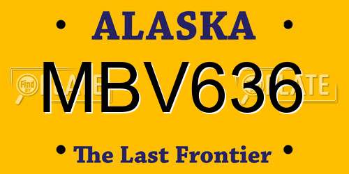 MBV636 Alaska License Plate