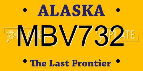 MBV732 Alaska License Plate