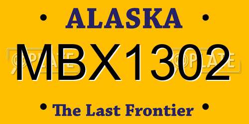 MBX1302 Alaska License Plate