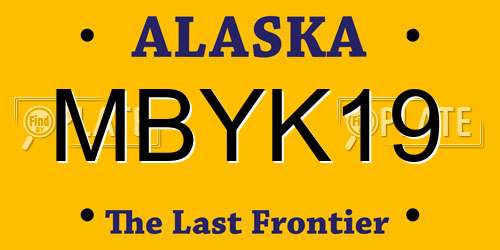 MBYK19 Alaska License Plate
