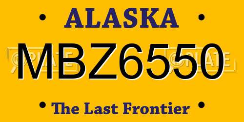 MBZ6550 Alaska License Plate
