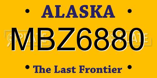 MBZ6880 Alaska License Plate