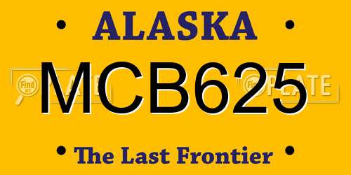MCB625 Alaska License Plate