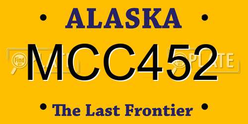 MCC452 Alaska License Plate