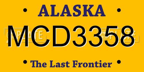 MCD3358 Alaska License Plate