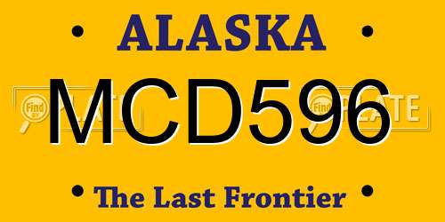 MCD596 Alaska License Plate