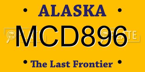 MCD896 Alaska License Plate
