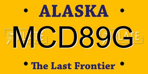 MCD89G Alaska License Plate