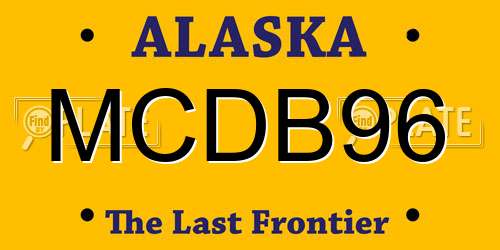 MCDB96 Alaska License Plate