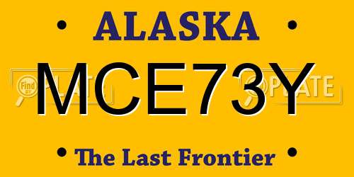 MCE73Y Alaska License Plate