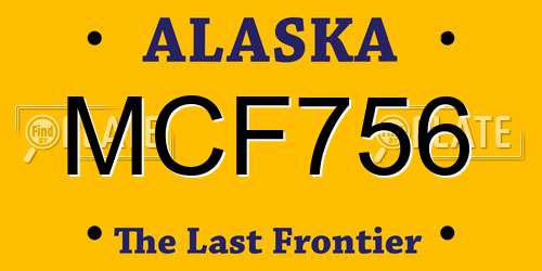 MCF756 Alaska License Plate