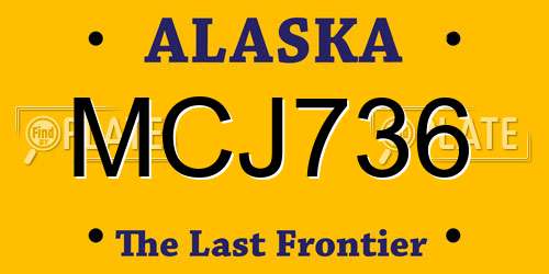 MCJ736 Alaska License Plate