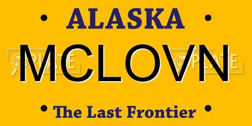 MCLOVN Alaska License Plate
