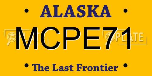 MCPE71 Alaska License Plate