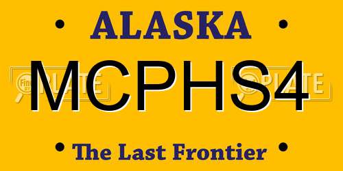 MCPHS4 Alaska License Plate