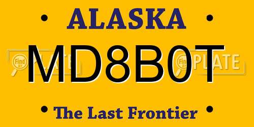 MD8B0T Alaska License Plate