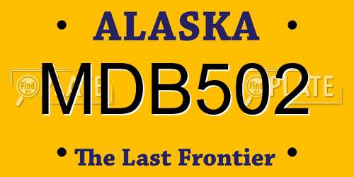 MDB502 Alaska License Plate