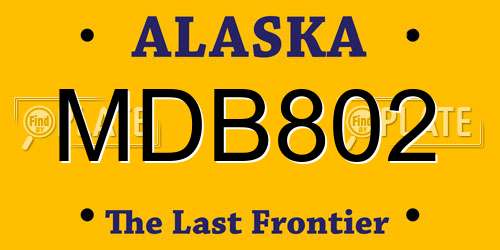 MDB802 Alaska License Plate