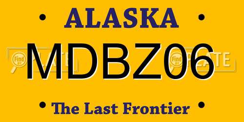 MDBZ06 Alaska License Plate