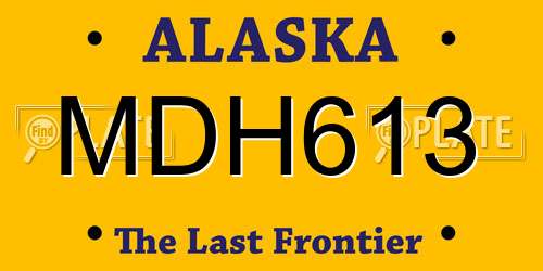 MDH613 Alaska License Plate
