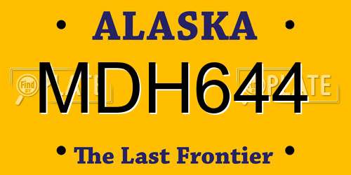 MDH644 Alaska License Plate