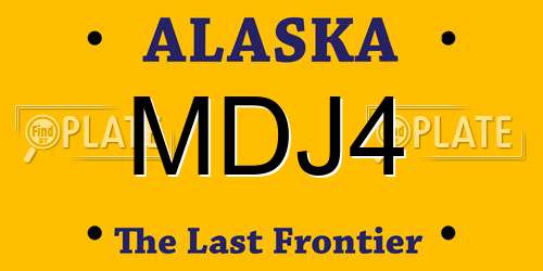 MDJ4 Alaska License Plate