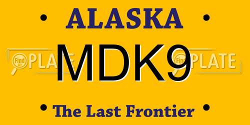 MDK9 Alaska License Plate