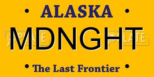 MDNGHT Alaska License Plate