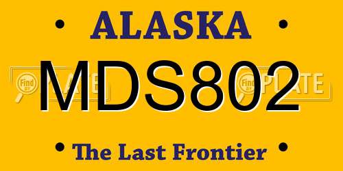 MDS802 Alaska License Plate