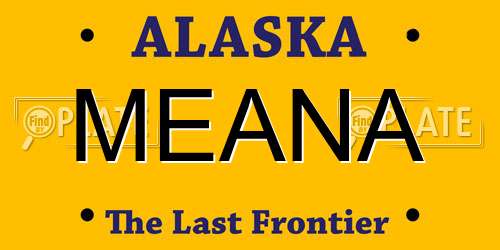 MEANA Alaska License Plate