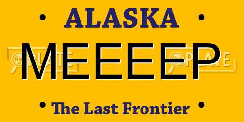 MEEEEP Alaska License Plate