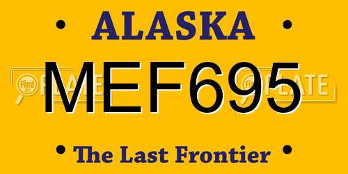 MEF695 Alaska License Plate