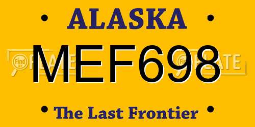 MEF698 Alaska License Plate