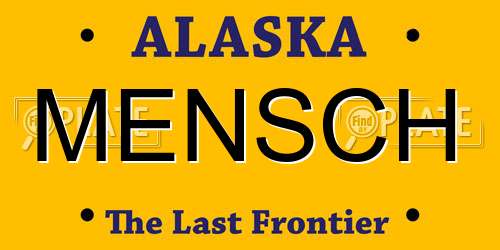 MENSCH Alaska License Plate