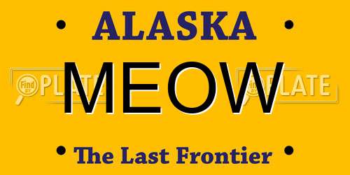 MEOW Alaska License Plate