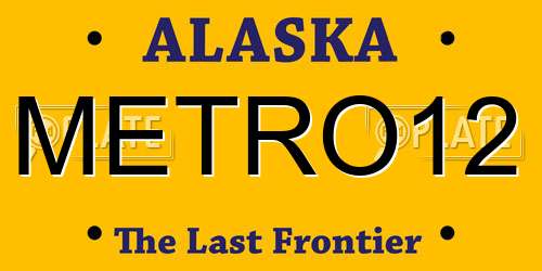 METRO12 Alaska License Plate