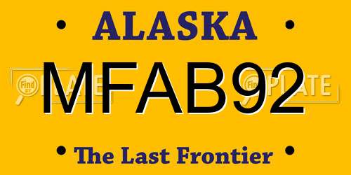 MFAB92 Alaska License Plate