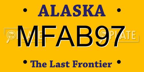 MFAB97 Alaska License Plate
