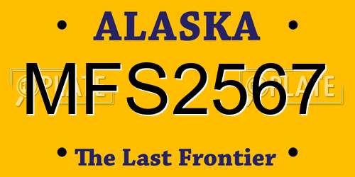 MFS2567 Alaska License Plate