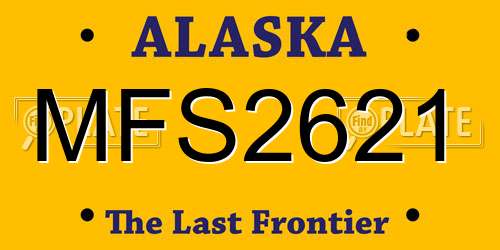 MFS2621 Alaska License Plate