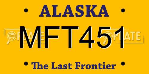 MFT451 Alaska License Plate