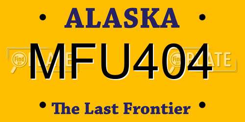 MFU404 Alaska License Plate