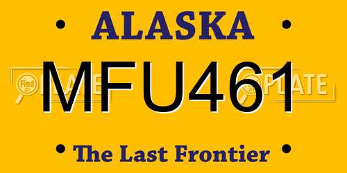 MFU461 Alaska License Plate