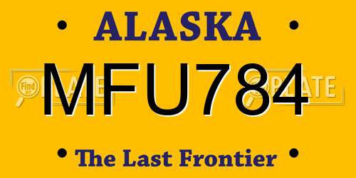 MFU784 Alaska License Plate