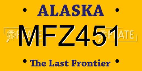 MFZ451 Alaska License Plate