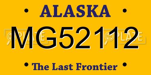 MG52112 Alaska License Plate