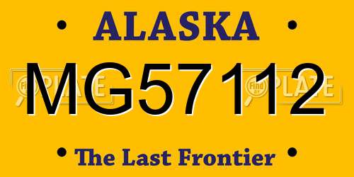MG57112 Alaska License Plate