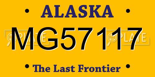 MG57117 Alaska License Plate