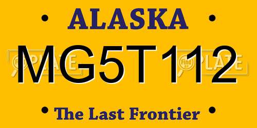 MG5T112 Alaska License Plate