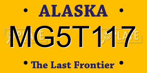 MG5T117 Alaska License Plate